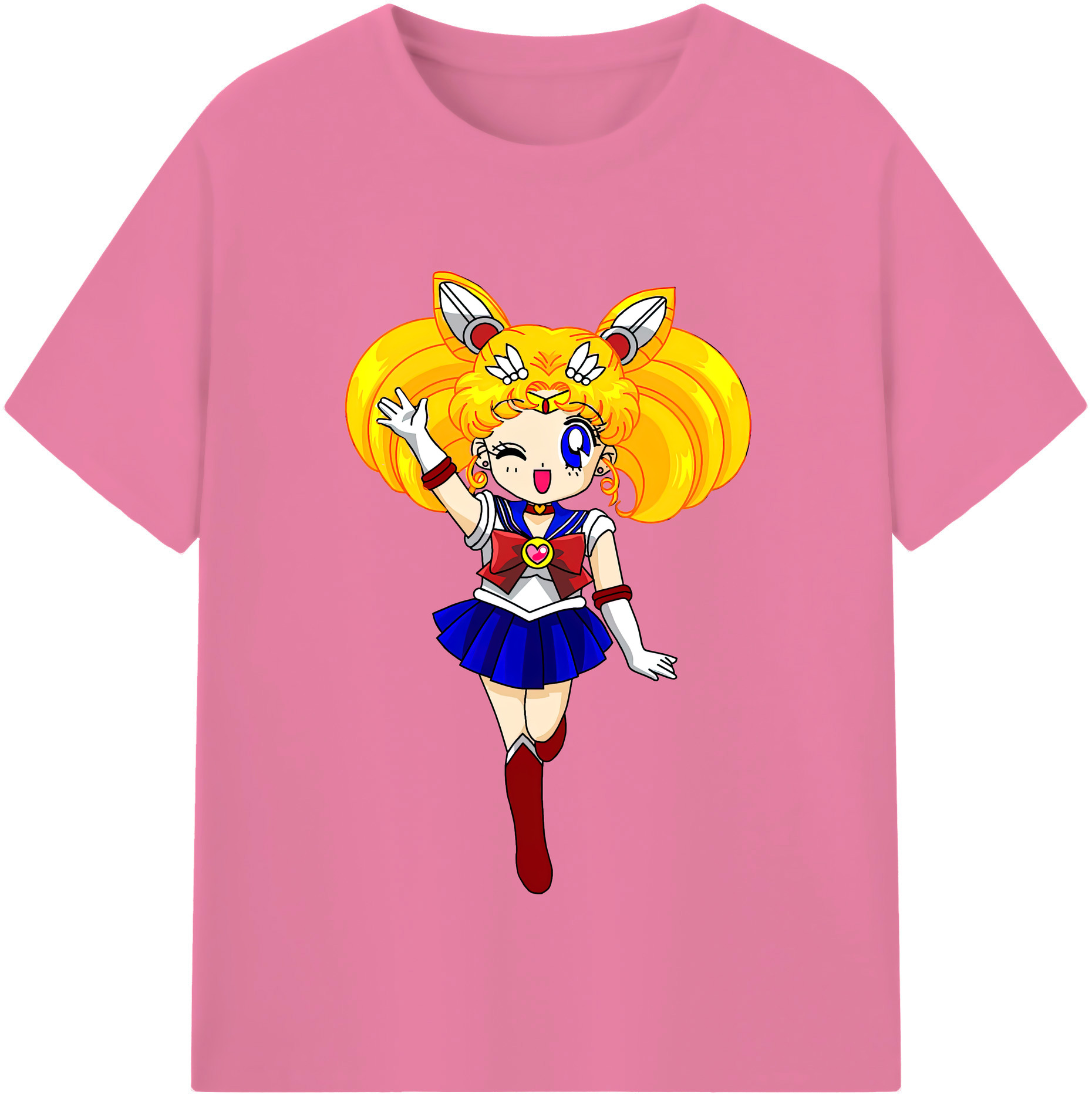（画像用） 美少女戦士セーラームーン 月野 うさぎ つきの うさぎ Sailor Moon Tsukino Usagi 綿100％半袖Tシャツ（フロントプリント）